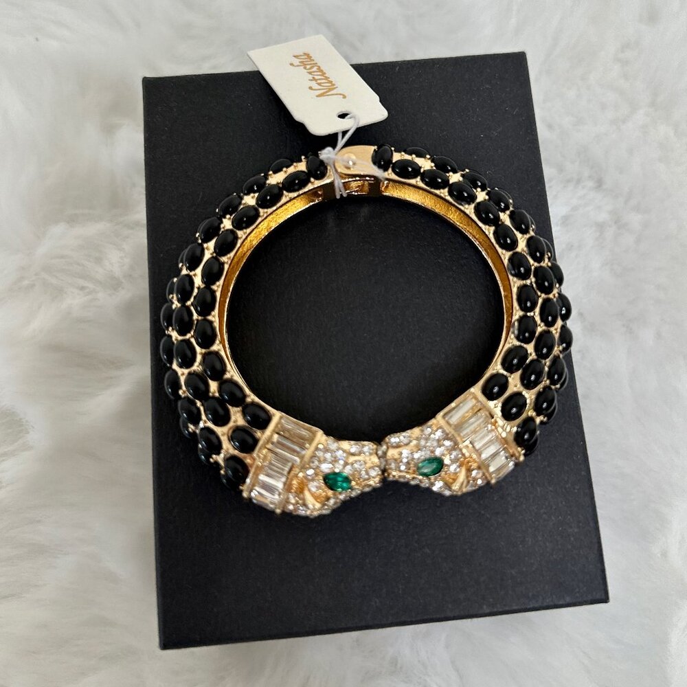 Natasha Couture Gold & Black Panther Bracelet - Picture 11 of 13